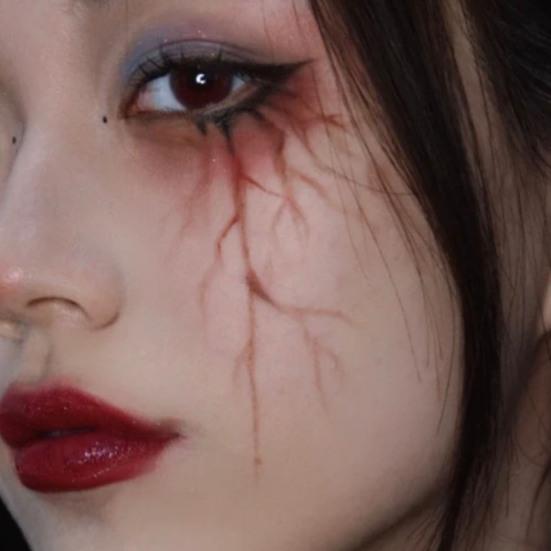 Временные татуировки-наклейки на Хэллоуин с красным узором, легко наносимые поддельные татуировки, водонепроницаемые украшения для вечеринок