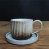 Retro Ceramic Cup Mug Style Simple Afternoon Tea Cup Creative Coarse Pottery Coffee Cup Saucer Set