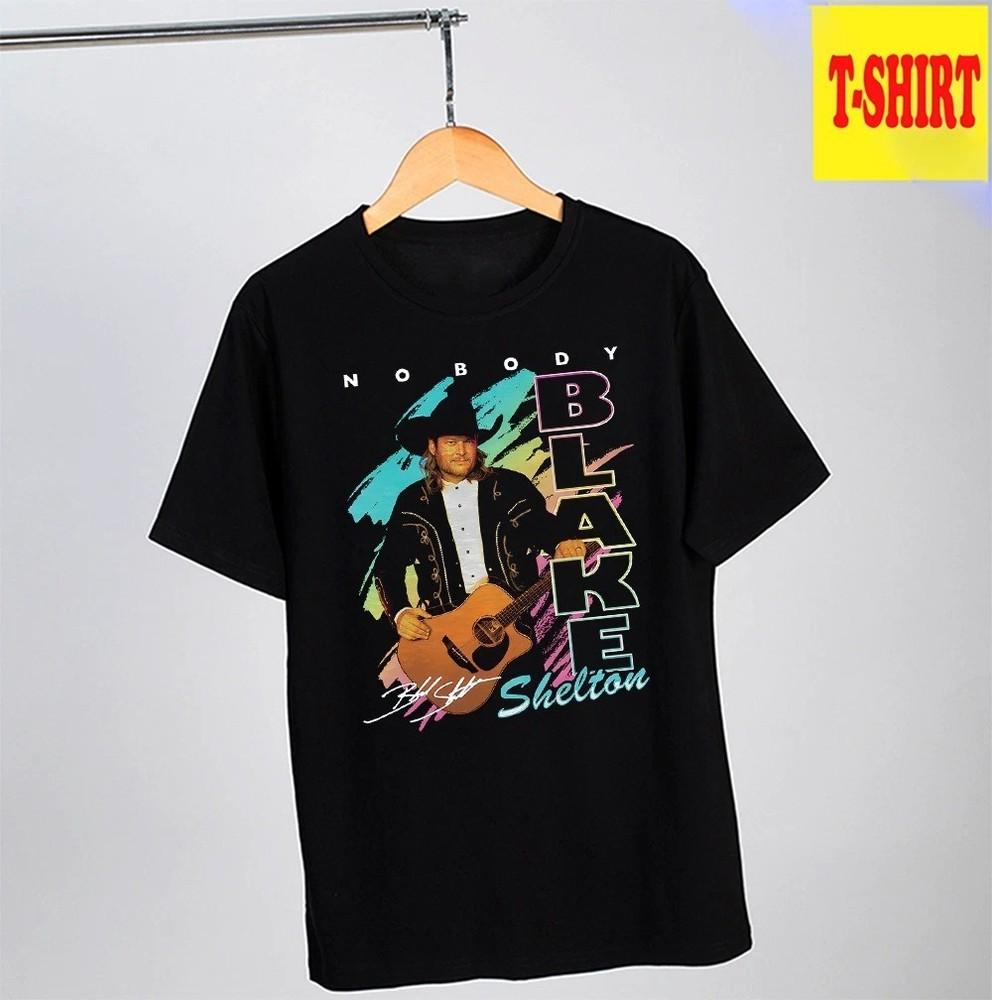 Rare Hot Blake Shelton Nobody Short Sleeve Black S to 4XL Shirt SN433