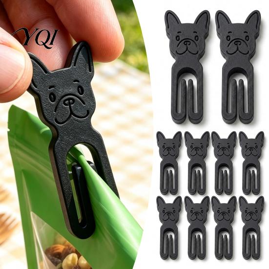 Desk Organization Accessories 10Pcs 3D Printed French Bulldog Chip Clip, Cute Food Bag Clips Document Clamps for Office Snacks, Resealable Kitchen