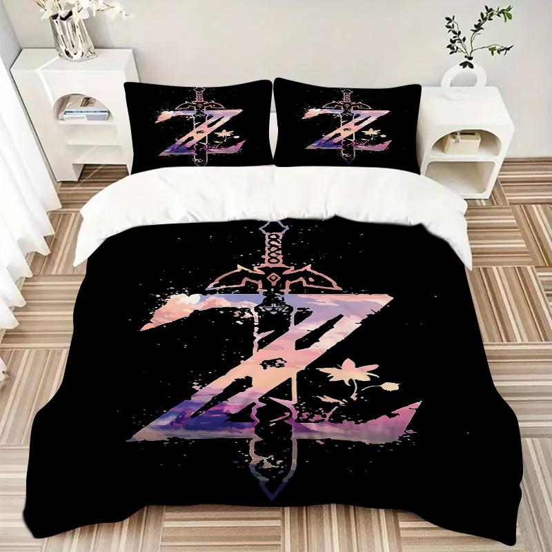 Link'S Sword Adventure Print 3Pcs Bedding Setduvet Cover With 2 Bedropillowcase Home Birthday Gift