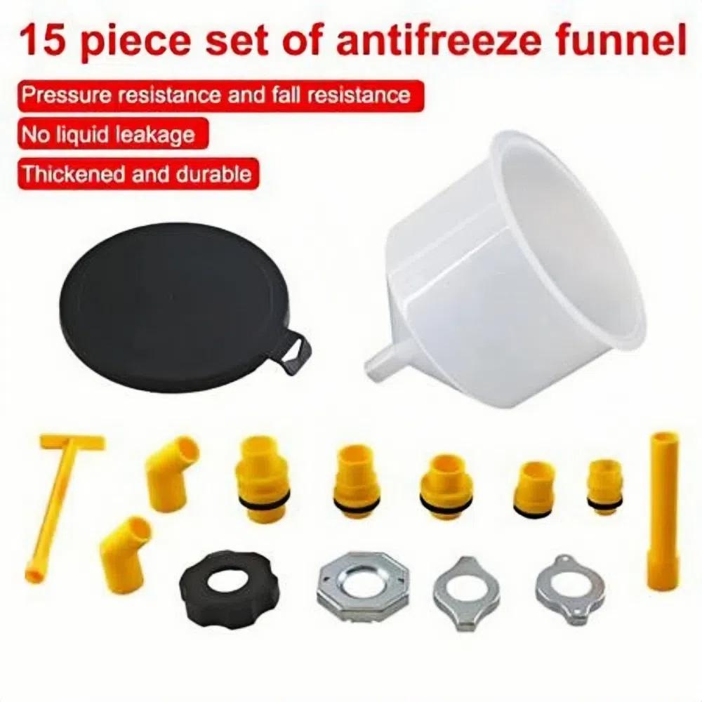 Spill Proof Design Coolant Filling Kit Refill Funnel Water Cooling System Kit Automotive Repair