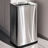 50 л Большая вместимость Нержавеющая сталь Мусорное ведро без крышки Коммерческое Общественное место Контейнер для мусора Офисный Контейнер для хранения мусора