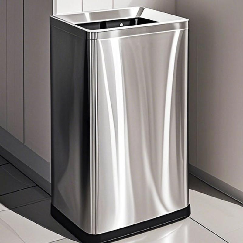 50 л Большая вместимость Нержавеющая сталь Мусорное ведро без крышки Коммерческое Общественное место Контейнер для мусора Офисный Контейнер для хранения мусора