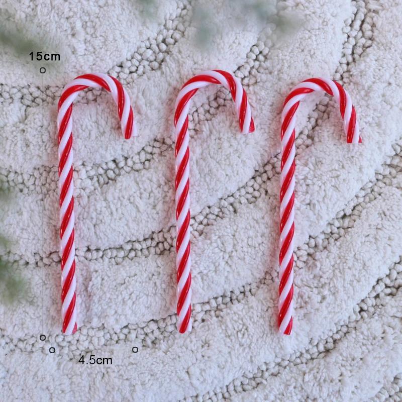 Christmas Ornaments Christmas Tree Pendants Candy Lollipop Santa Claus Crutches Plastic Toy New Year Party Hanging Decoration