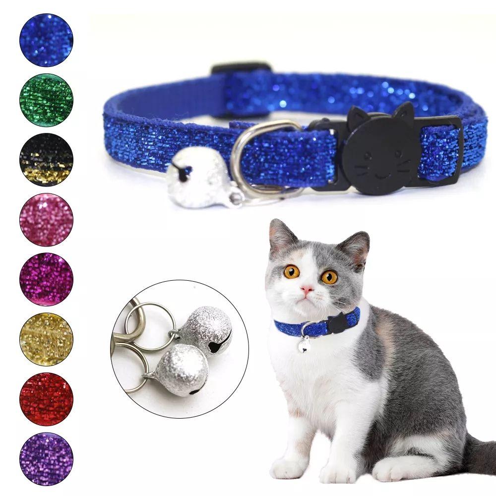 Bling Adjustable Cat Supplies Cat Collars Breakaway Kitten Collar Pet Necklace Cat Accessories