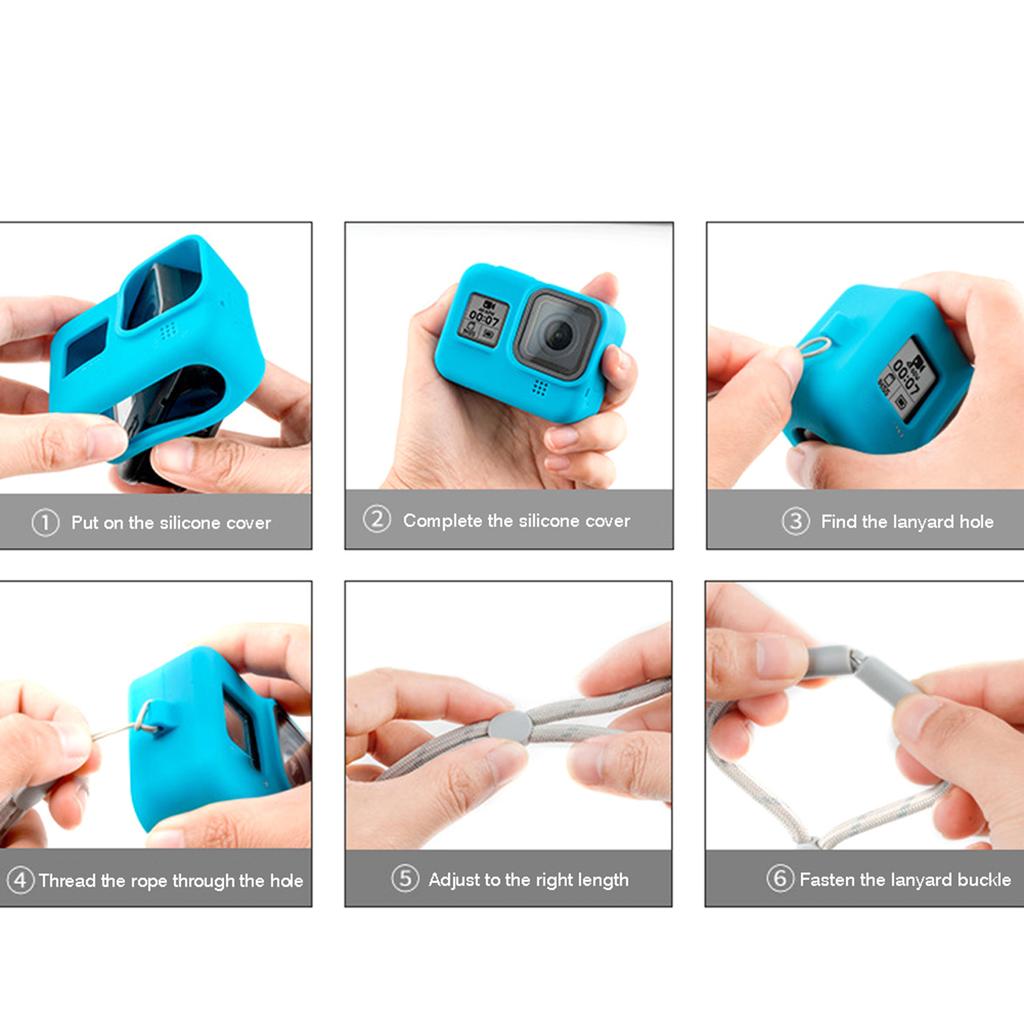 Silicone Anti Fall Protective Cover Case Accessory for 8 Action Camera(white )