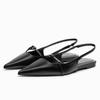 Women Sandals Sling Back Flat Bottom Women Sandals Summer Pointed Woman Ballet Shoes for Woman 2024 New Fashion Low-heel Sandals