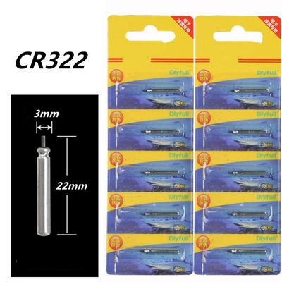 1/6 шт., батарейки CR322, поплавок для рыбалки, 3 В, ночник, литиевые элементы, поплавки, аксессуары, рыболовные снасти