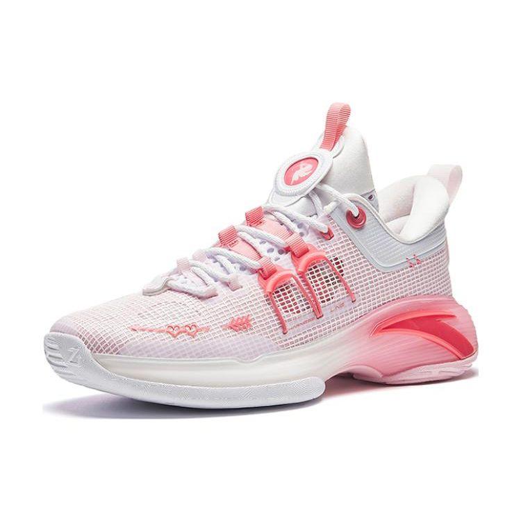 Anta Zup1 Non-Slip Wear-Resistant Lightweight Low-Top Basketball Shoes Men Sneakers Pink White 112311105-8