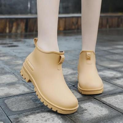 Мужские и женские нескользящие, водонепроницаемые резиновые сапоги - модная, теплая, бархатная резиновая обувь для студентов и активного отдыха