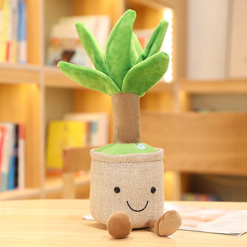 Lifelike Plush Fortune Tree Toy Stuffed Pine Bearded Trees Bamboo Potted Plant Decor Desk Window Decoration Gift for Home Kids