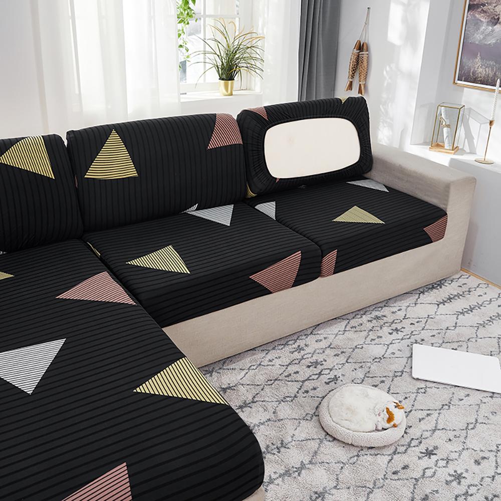Elastic Printing Sofa Cushion Covers Furniture Protector Corner Sofa Slipcover For Dining Room Washable Removable Couch Covers