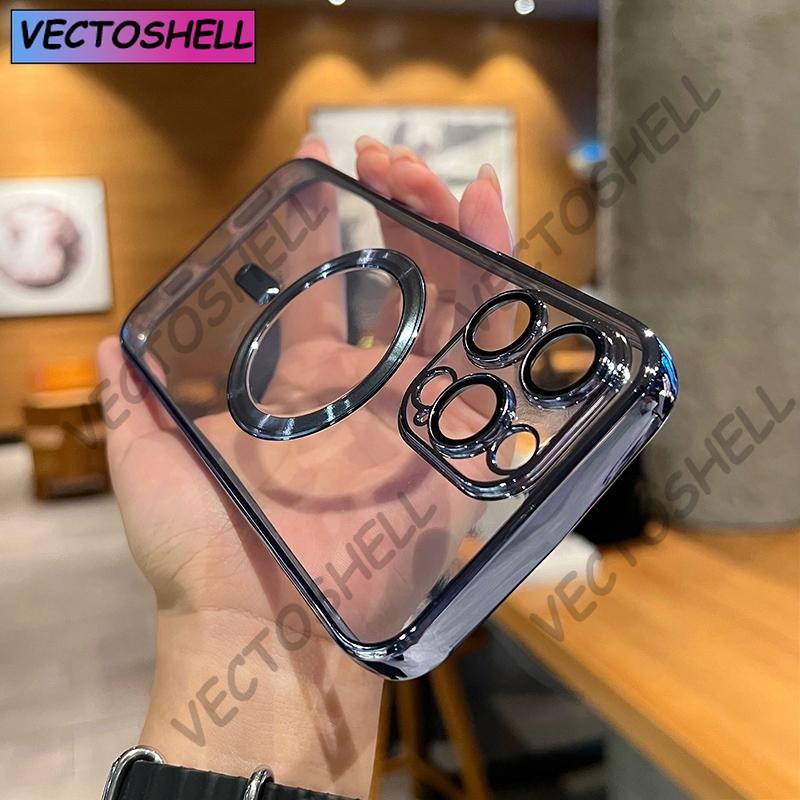 Luxury Transparent Magsafe Wireless Charging Case For iPhone 15 14 13 12 11 16 Pro Max Plus X Xs Max XR Magnetic Silicone Cover