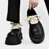 Черные мужские туфли Derby на толстой подошве, модные белые туфли со шнуровкой, стильный дизайн, для отдыха на природе, модные, для вечеринок, повседневные, качественные, молодежные туфли, новые