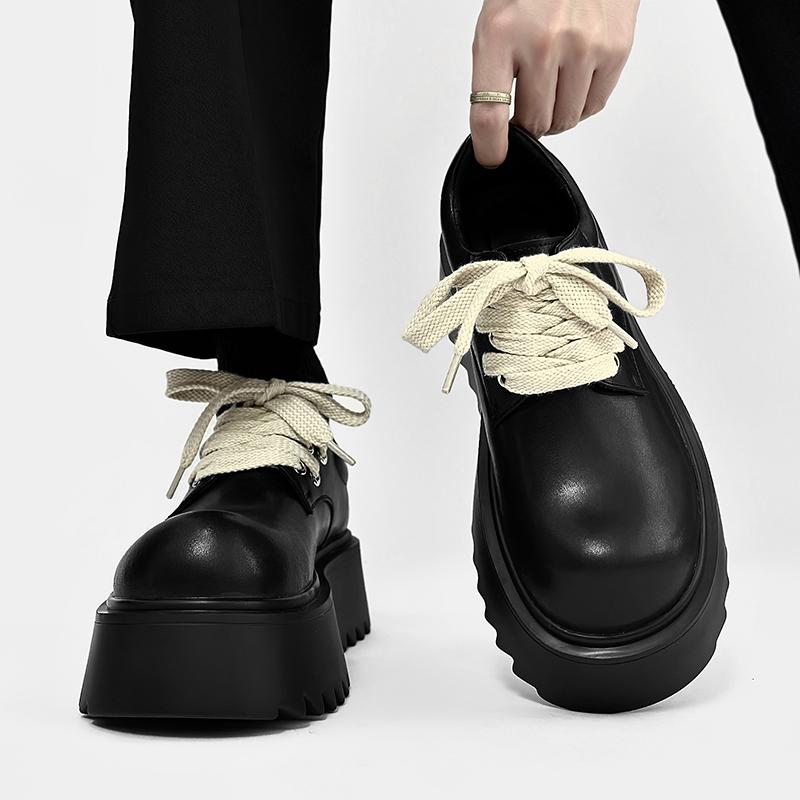 Черные мужские туфли Derby на толстой подошве, модные белые туфли со шнуровкой, стильный дизайн, для отдыха на природе, модные, для вечеринок, повседневные, качественные, молодежные туфли, новые