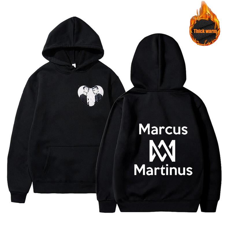 2027 Marcus and Martinus Felpa con Cappuccio Uomo Donna Moda Casual Cool Pullover Studente Harajuku Streetwear