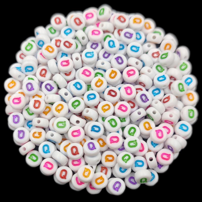 Товары для домашней вечеринки, 50 шт., 7 мм, красочные буквы, оптовая продажа, свободные бусины, изготовление ювелирных изделий, ожерелье, браслет, сделай сам, для кулона
