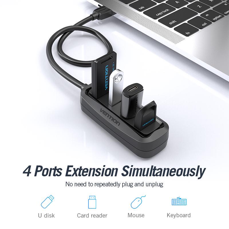 Vention USB HUB Высокоскоростной 4-портовый концентратор USB 2.0 USB-порт Портативный OTG-концентратор USB-разветвитель