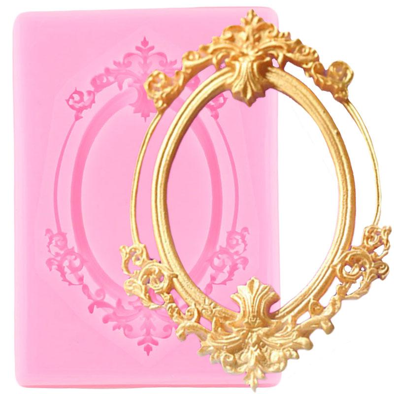 DIY зеркальная рамка, инструменты для украшения торта из помадки, шоколадный торт, силиконовые формы, кухонные формы для выпечки
