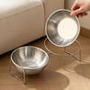 Large Capacity Stainless Steel Cat Bowl Anti-Tipping Double Water Bowls  for Kitten