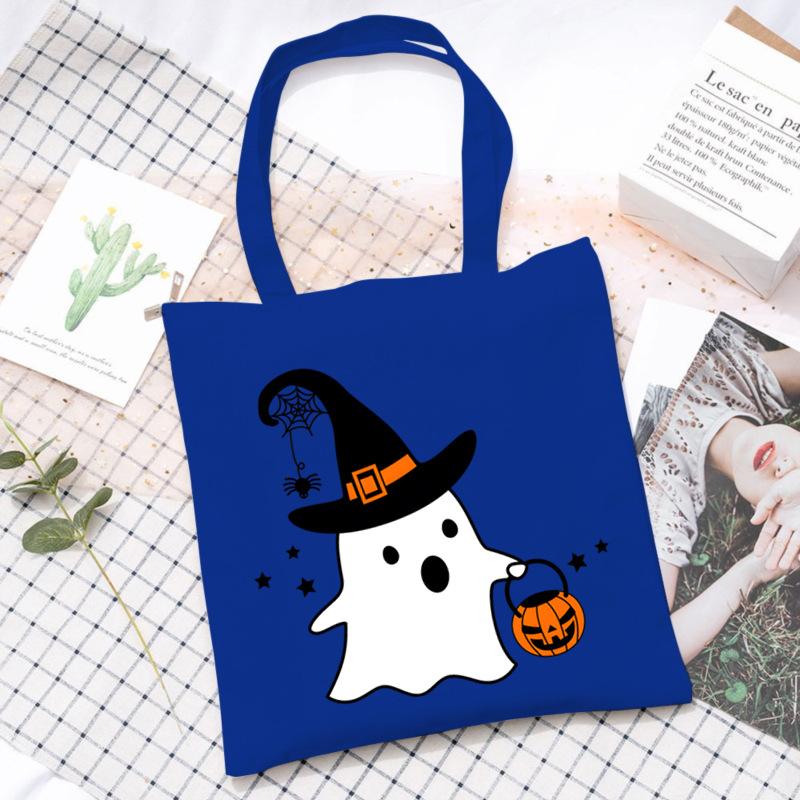 Halloween Printed Shoulder Bag Female Large Capacity Student Canvas Bag Tutoring Shopping Bag