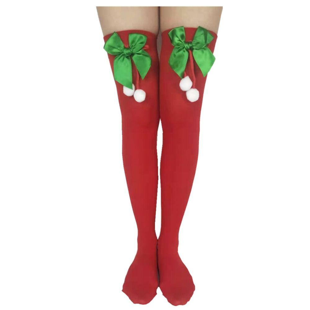 Bow Party Accessories Long tube Stockings Knee socks Christmas