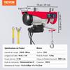 VEVOR Electric Hoist, 798 kg Lifting Capacity, 1450W 220V Electric Steel Wire Winch with Wireless Remote Control