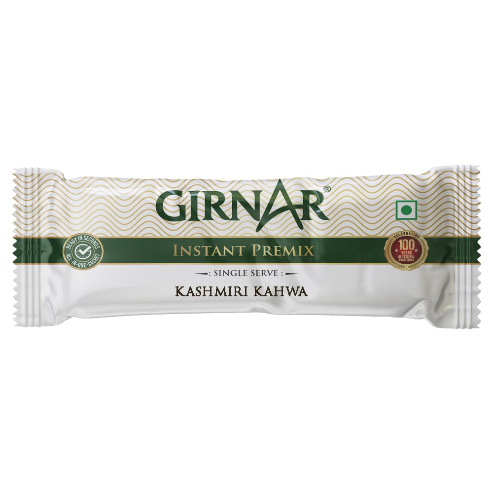 Girnar Instant Premix Kashmiri Kahwa Green Tea Sachets 10 Pack Vegan Aromatic Hot Beverage