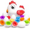 Color Matching Game Shape Sorter with 6 Toy Eggs, Fine Motor Skills Sensory Toys, Montessori Educational Toys Easter Gifts for 3 4 5 6 Girls Boys Baby
