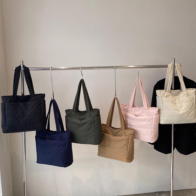 Сумка-тоут женская, большая вместительная сумка для поездок на работу, легкая сумка из нейлоновой ткани, сумка через плечо, студенческая дорожная сумка