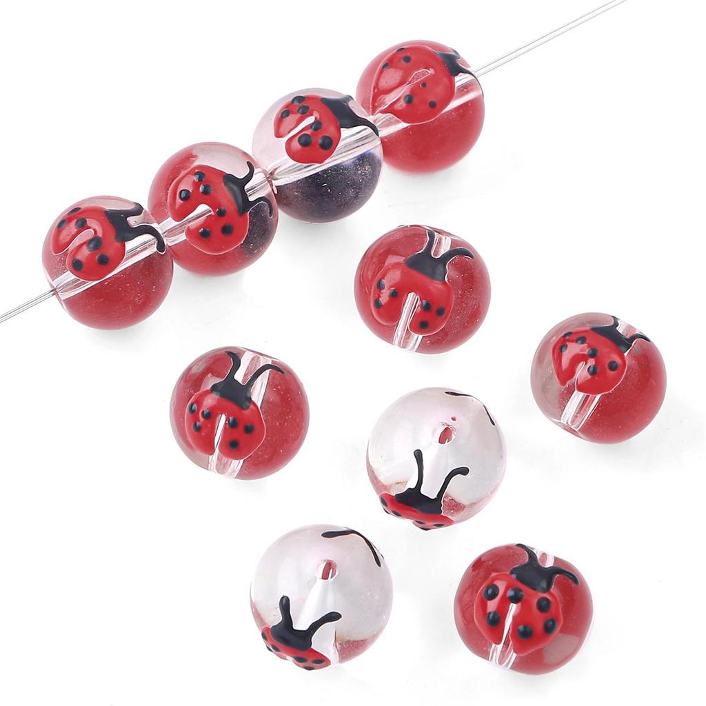 2 шт./пакет, ручная роспись, забавные цветные стеклянные бусины для DIY ожерелье, браслет, серьги, изготовление ювелирных изделий, аксессуары для рукоделия