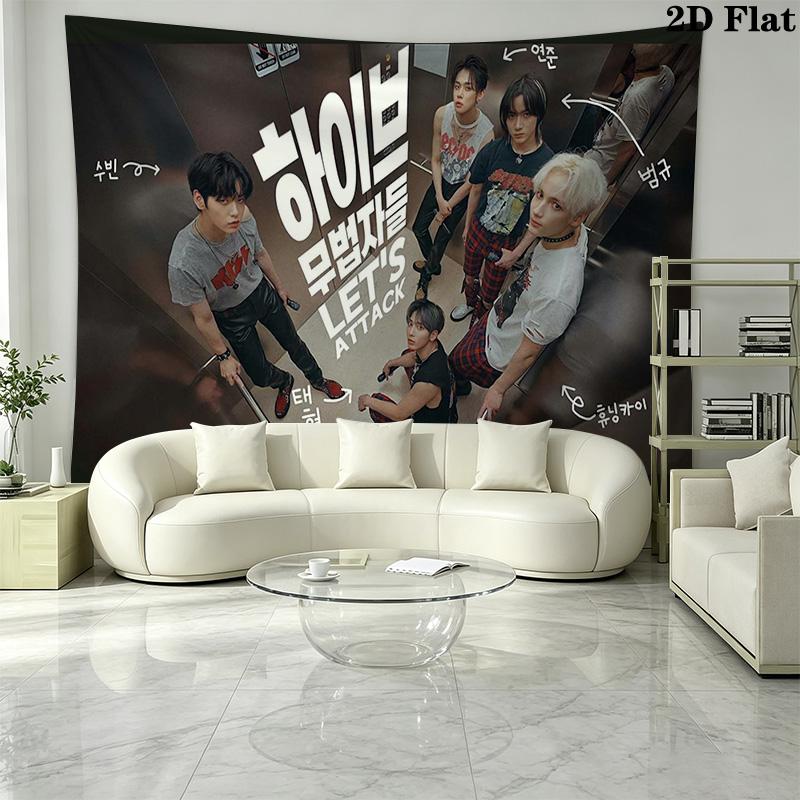 TXT Poster Wall Tapestry Aesthetic Wall Hanging Printed Fabric Blanket Decorative Tapestries for Bedroom Living Room Home Decor