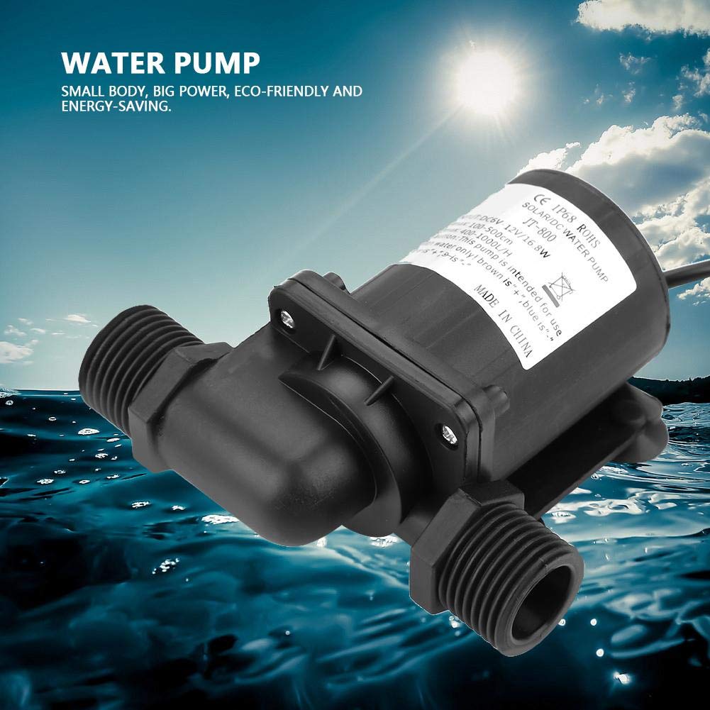 Hilitand DC Brushless Water Pump, 12V, 800L/H, -40℃-100℃, Portable Magnetic Drive Water Pump JT-800D-12