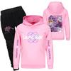 Детский худи и брюки, двухпредметный спортивный костюм, комплект свитшота с длинным рукавом и принтом