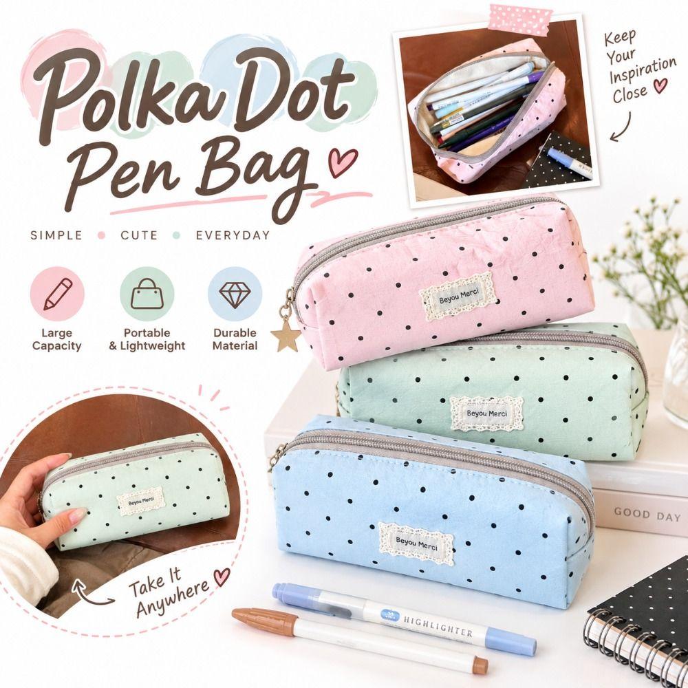 Zipper Pencil Case Large Capacity Cosmetic Bag Versatile Makeup Bag Daily Commuting