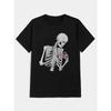 Skeleton Print T-Shirt for  Men's Casual Crew Neck Short-Sleeve  Fashion Summer T-Shirts Tops, Regular and Oversize Tees