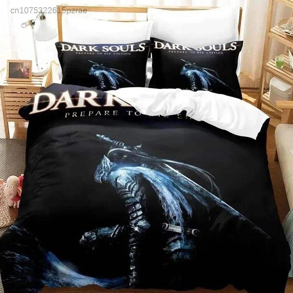 3D Print Game Dark Souls Bedding Set Duvet Cover Bed Set Quilt Cover Pillowcase Comforter King Queen Size Boys Adult Bedding Set