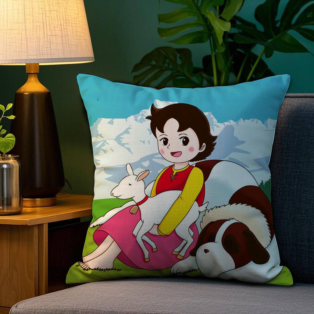 Movie H-Heidi Girls Pillow Case Sofa Living Room Bedroom Double-sided Printing Square Cushion Nap Time Pillow Case