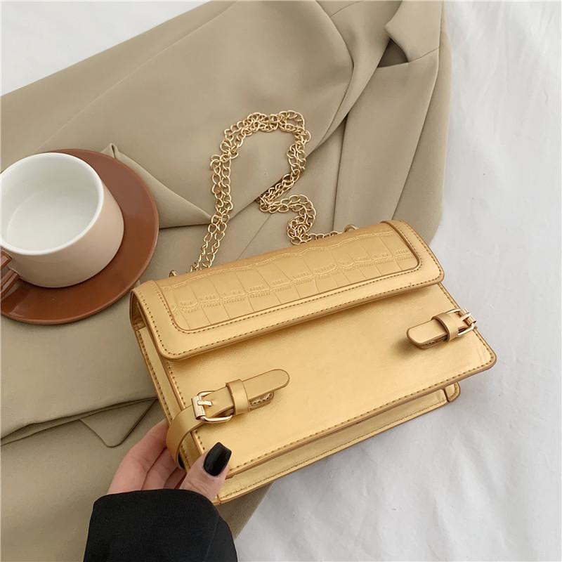 Stylish Medium-sized Pu Leather Square Bag Elegant Daily Commuter Shoulder Bag
