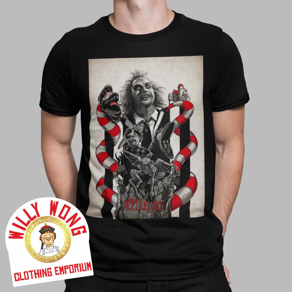 ФУТБОЛКА BEETLE JUICE РЕТРО ФИЛЬМ 80-Х КЛАССИКА БЁРТОН ХЭЛЛОУИН ВИНТАЖ ЯПОНИЯ Великобритания Унисекс Футболка