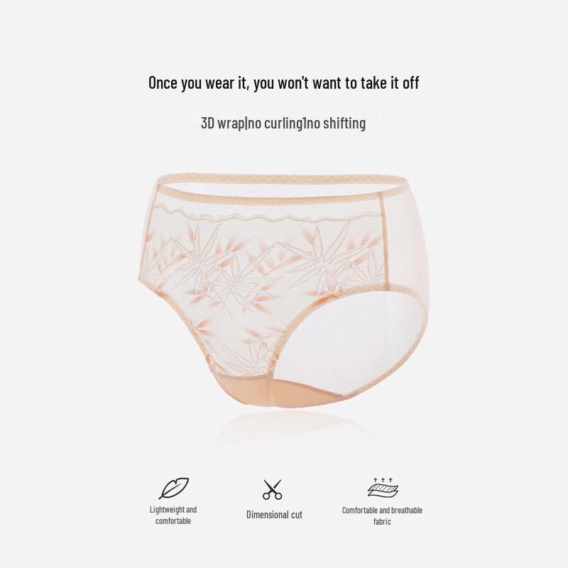 Oudifen Women's Retro Lace Antibacterial Briefs XP4101