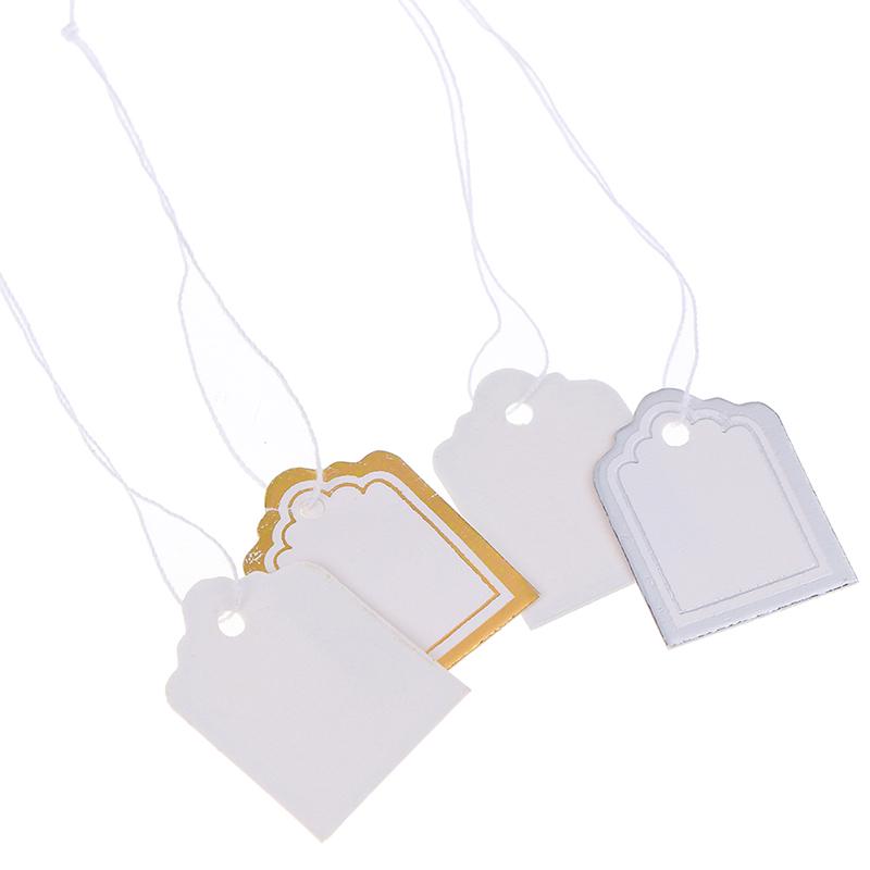 200 шт., этикетка с золотой каймой, шнурок для билетов, ювелирные изделия, ценники
