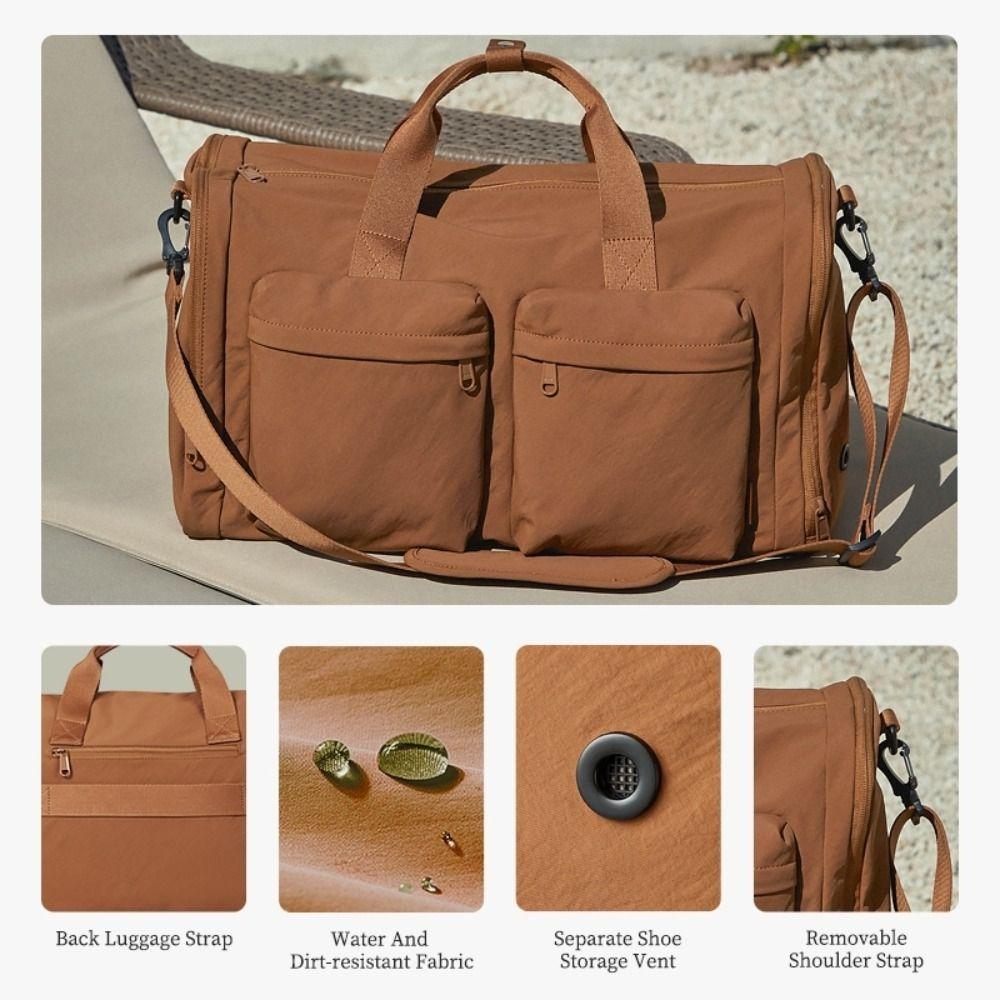 32L Foldable Travel Bag Large Capacity Waterproof Sport Bag Fitness Bag Dry-wet Separation Multiple Compartments Luggage Bag