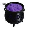 Spooky Candle Holder for Parties 3D Printed Witch Cauldron LED Lamp, Glowing Halloween Tabletop Decor Ornament Party, Resin Holder, Magic Prop