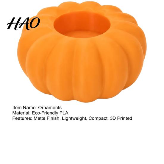 Festive Desktop Decorations 3D Printed Pumpkin Candle Holder, Halloween Fall Candlestick for Tea Party Supplies Wax LED Candles, Tabletop Decor