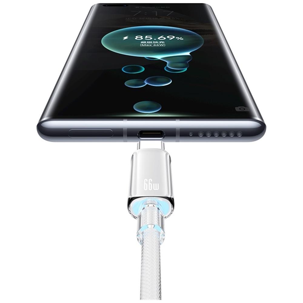 Kabel USAMS Cloud Series US-SJ658 6A     USB-A do USB-C 1,2m biały