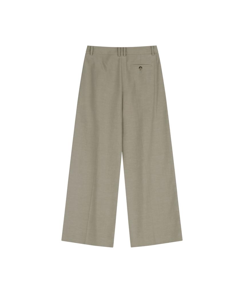 VIS A VIS Tencel Linen Wide Leg Pants (Beige)