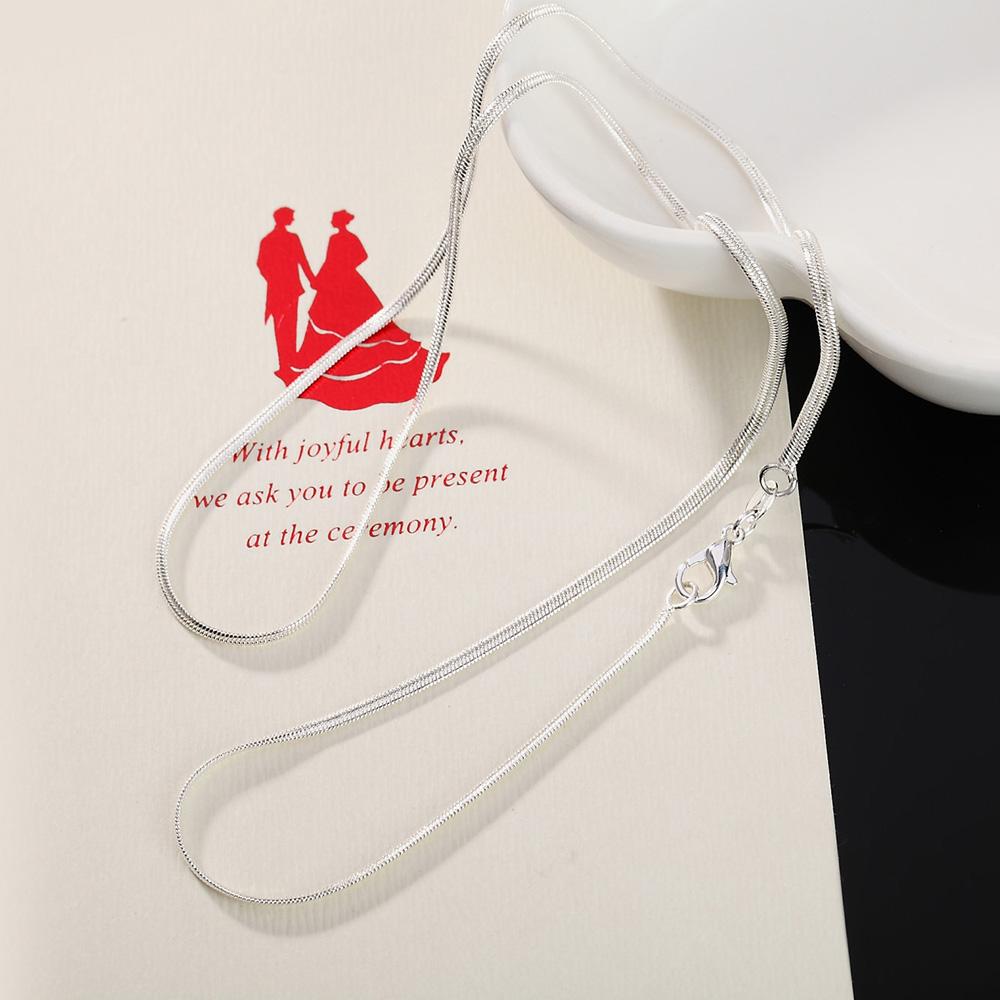 Стерлингового Серебра s925 16/18/20/22/24/26/28/30 дюймов 2 мм плоская цепочка в виде змеи для женщин и мужчин модный подарок женские ювелирные изделия