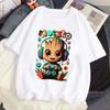 Fashionable Cute  Pattern Printed T-Shirt Women's Casual Streetwear T-Shirt Summer Women's Cartoon Round Neck T-Shirt